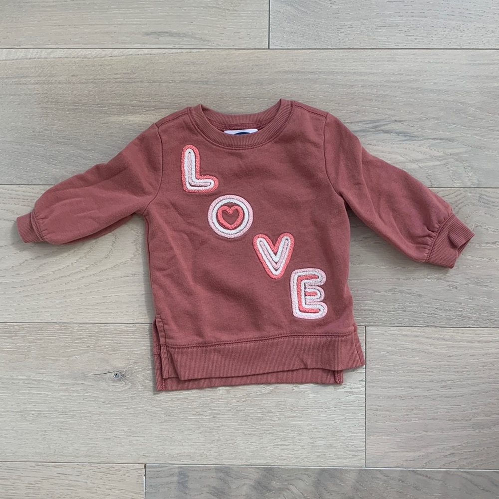 Old Navy 12-18m girls LOVE sweatshirt